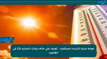 موجة حرارة شديدة مستمرة.. تعرف على حالة درجات الحرارة غدًا في القاهرة